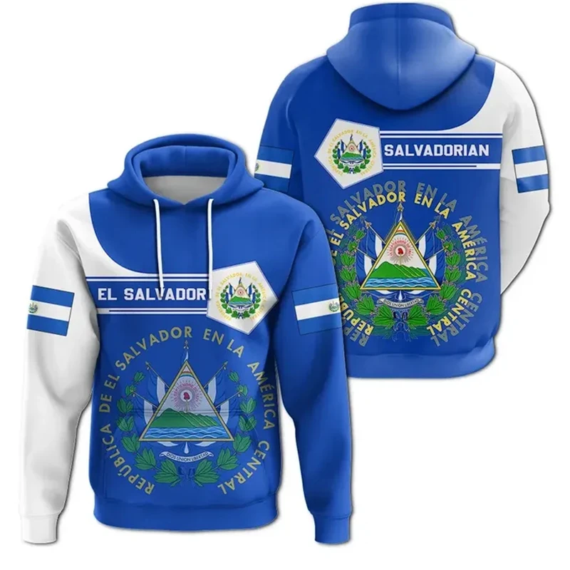 

El Salvador Flag Map 3D Print Hoodies For Men Clothes Fashion National Emblem Sweatshirts Casual Male Hoody Women Pullovers Top