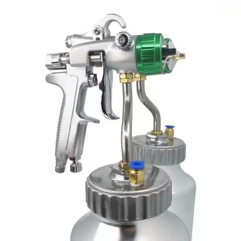 Customizable Low price PT-22B Double-headed Pneumatic Sprayer Dual Head Air Pneumatic Pressure Spray Gun With Pot 8-12cfm 1000ml