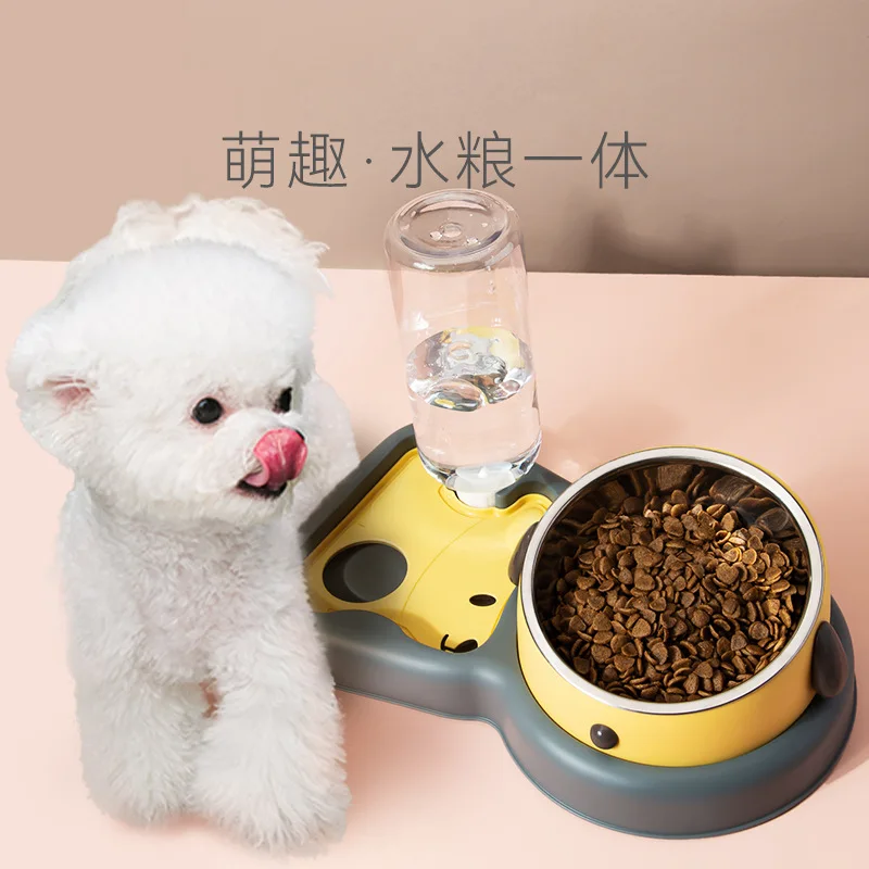 Cat Bowl, Double Bowl, Automatic Drinking Water Protection, Cervical Vertebra, Dog Bowl, Food Bowl, Anti-overturning Dog Bowl