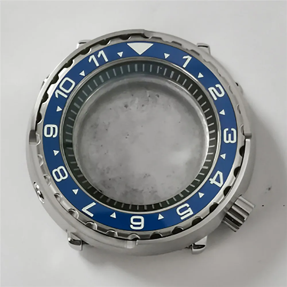 45MM Mineral Glass Stainless Steel Case Black Inner Shadow Watch Case for NH35/NH36 Watch Movement