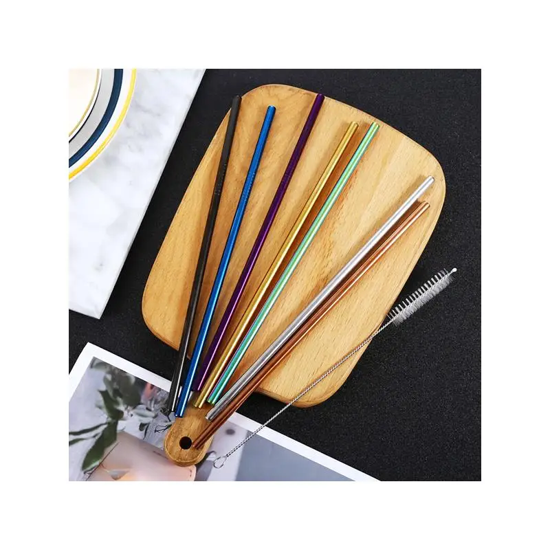 

Черные многоразовые соломинки с щеткой для чистки и сумкой для хранения, красочные изогнутые и прямые соломинки, идеально подходят для вечеринок, ресторанов,