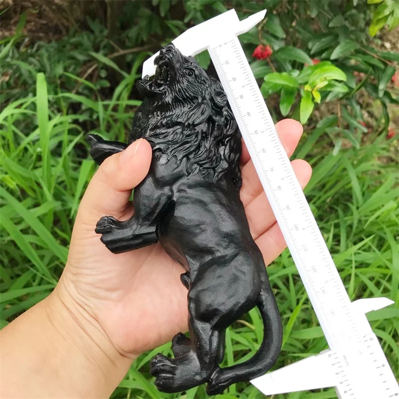 

1Pc Natural Obsidian Lion Hand-made Statue Sculpture Crystal Healing Stone Specimen Home Decoration Ornament