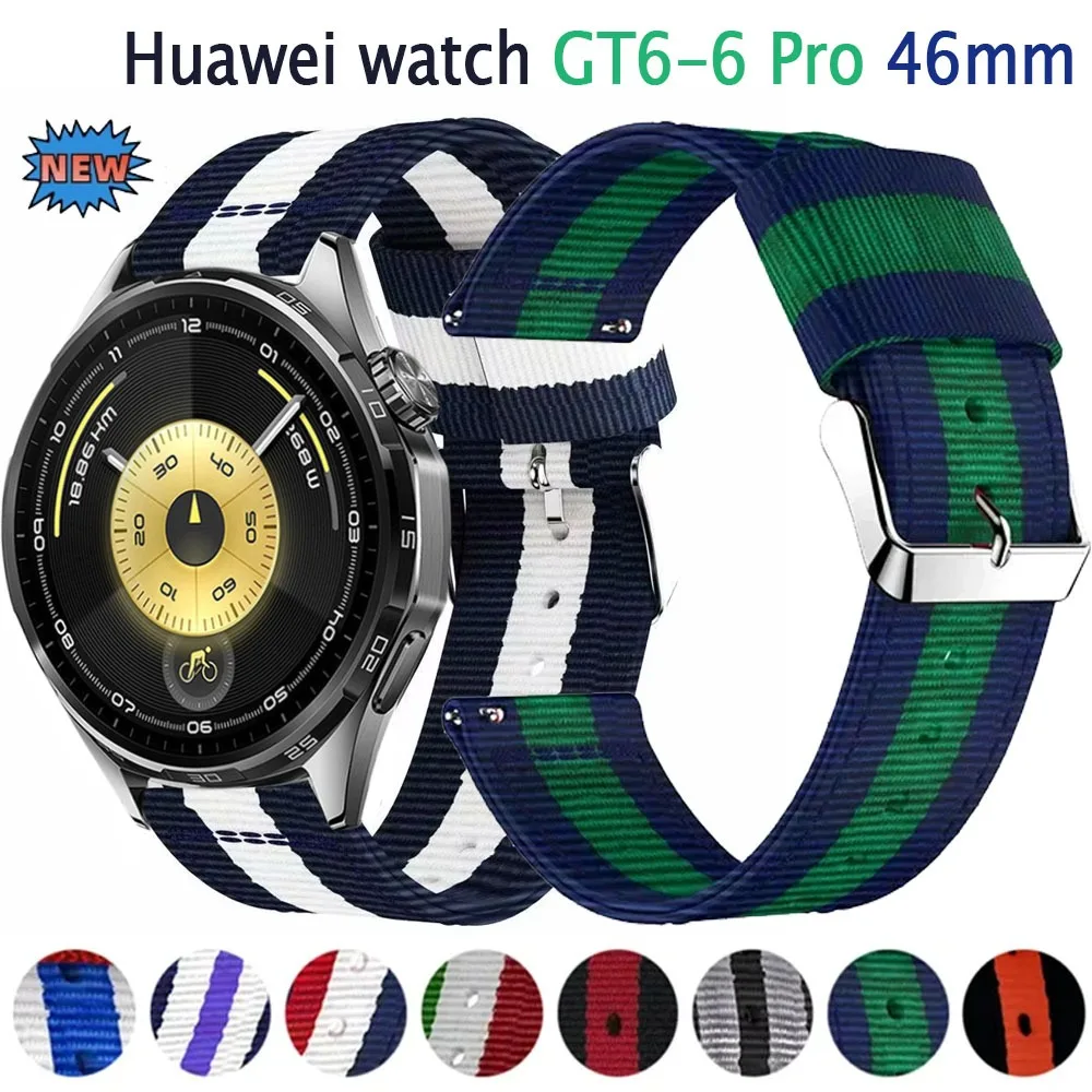 22 مللي متر حزام النايلون لساعة هواوي 5/GT6-5-4-3 46 مللي متر الرياضة استبدال سوار لهواوي ساعة GT6-5-3 برو 46 مللي متر الفرقة اكسسوارات