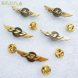 MiFaViPa Copper Boeing 737 747 777 Brooch Badge Vintage Bronze A320 330 Aircraft Sweater Corsage for Men Brooches Lapel Pin Gift