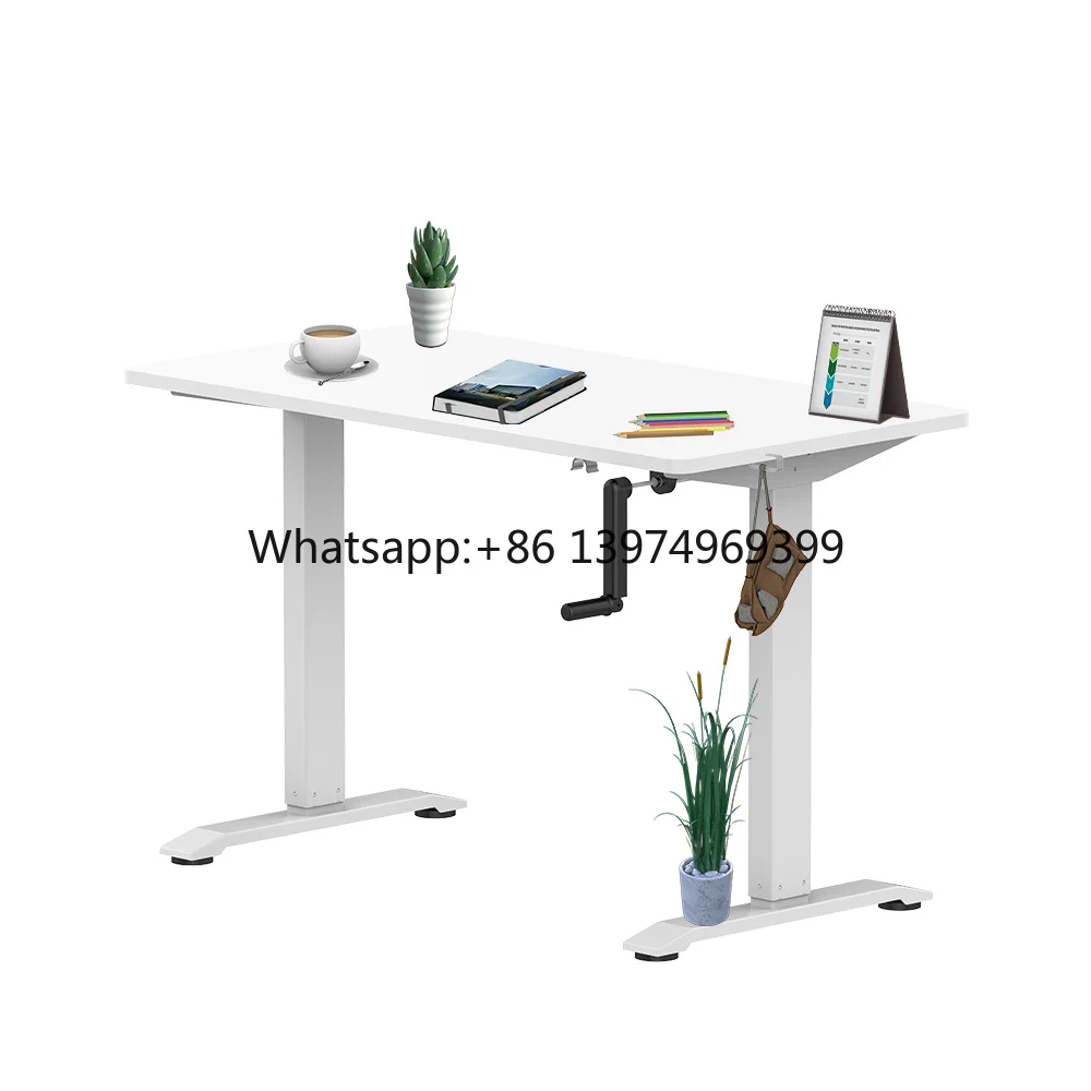 Contuo Hand Cranked Adjustable Home Office Desk Sit Stand Table Computer Laptop Adjustable Height Desk Frame