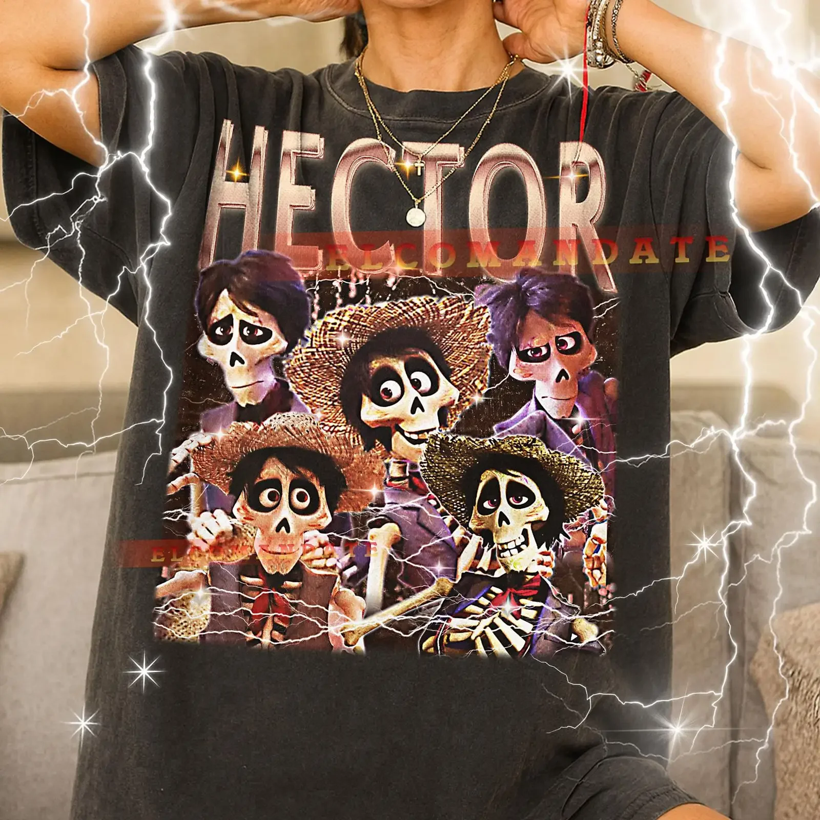 Hector Coco 2017 90s Vintage Retro Bootleg Skeleton Musician T Shirt True Songwriter Spirit World Fan Apparel vintage Washed