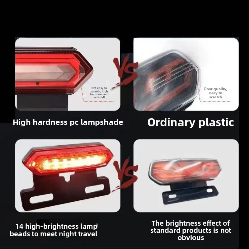 Durable    Motorcycle Open Light Night Tram Red and Blue Warning Flash Traffic Led Construction Vehicle Tail Light 12V 24V Stron