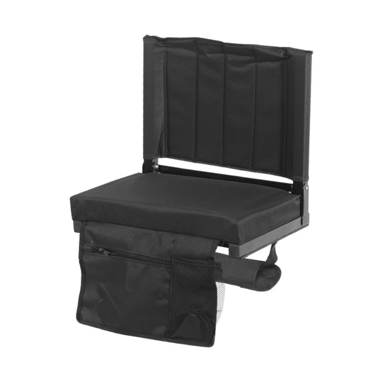 Stadium Bleacher Seats with Back Support and Cushion, Folding Padded Stadium Chair with Shoulder Strap for Sports Event