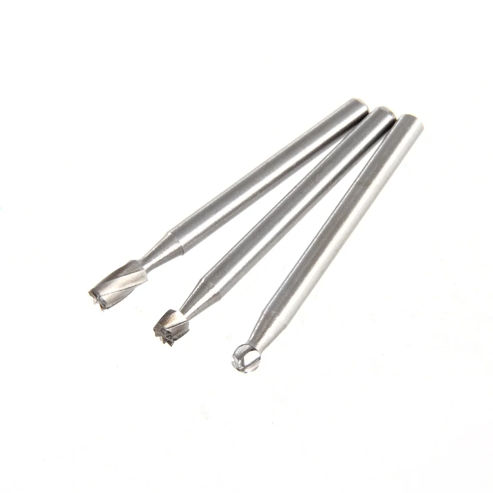 3 قطعة HSS 4241 الصلب أداة دوارة قطع مجموعة 1/8 بوصة عرقوب متعددة الأغراض النقش نحت شفرات الكرة اسطوانة نصائح AU50066N