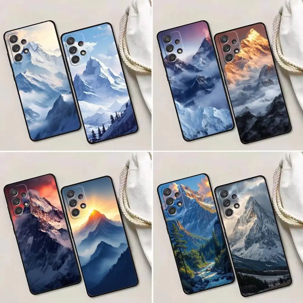 

Snow Mountain Road Landscape Phone Case For Samsung Galaxy A13,A21s,A22,A31,A32,A52,A53,A71,A80,A91 Soft Black Phone Cover