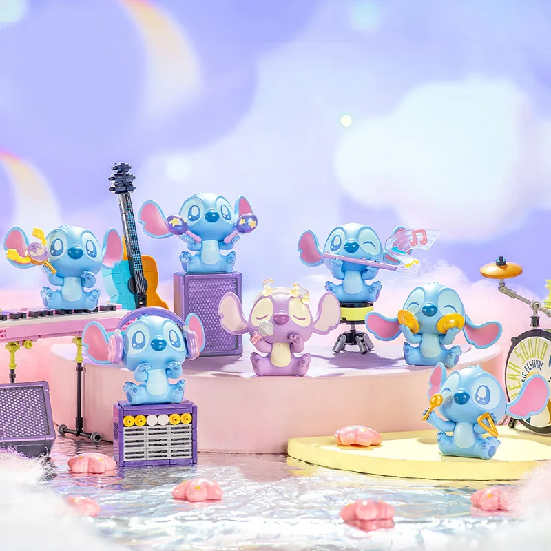 New Arrival Original Stitch Blind Box Cute Doll Music Tap Tap Series Woodblock Stitch Anime Figure Complete Set Gift Toy