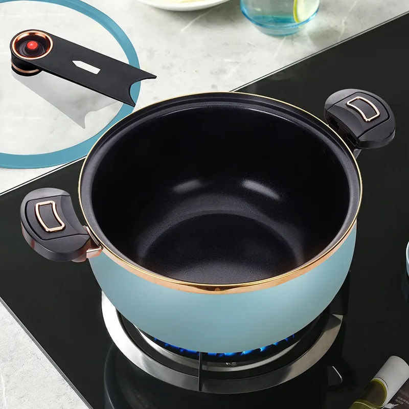 Enamel micro pressure pot, soup pot, stew pot, non stick pot, household soup stew pot, gas stove, battery stove, universal