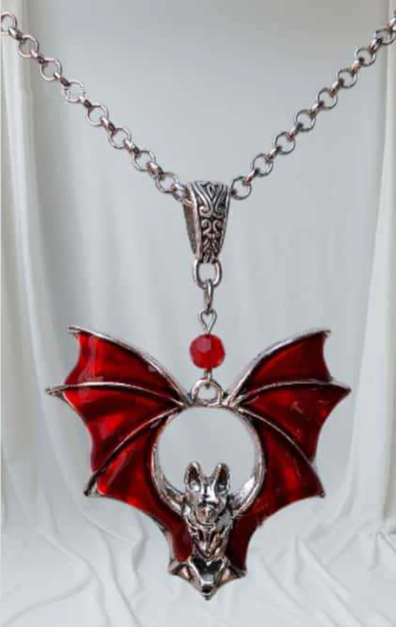 Vampire Bat necklace, Gothic jewelry, retro, Blood bat, pagan, witch accessories, Black Bat, alternative, Choker For Women Man