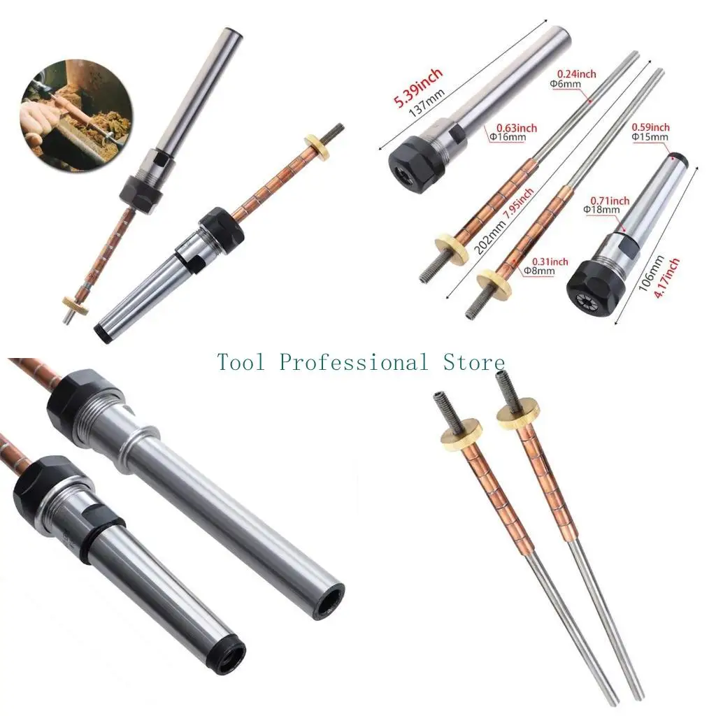 57QF Lathe Pen Mandrel Colleta Reloz Center Turning Bolet Pen Mandrel Machinería carpintería carpintería Herramienta