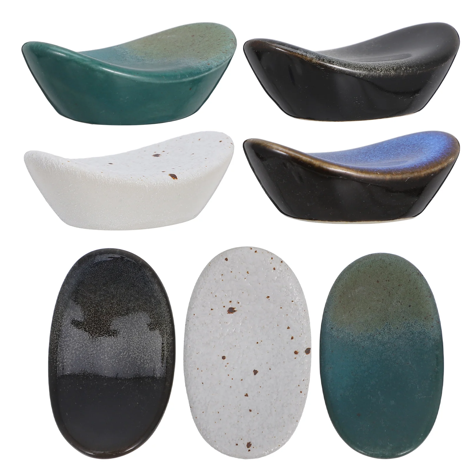 

7 Pcs Decor Chopstick Rest Chopsticks Spoon Forks Rack Home Stand Ceramic Holder Dining Table Tableware