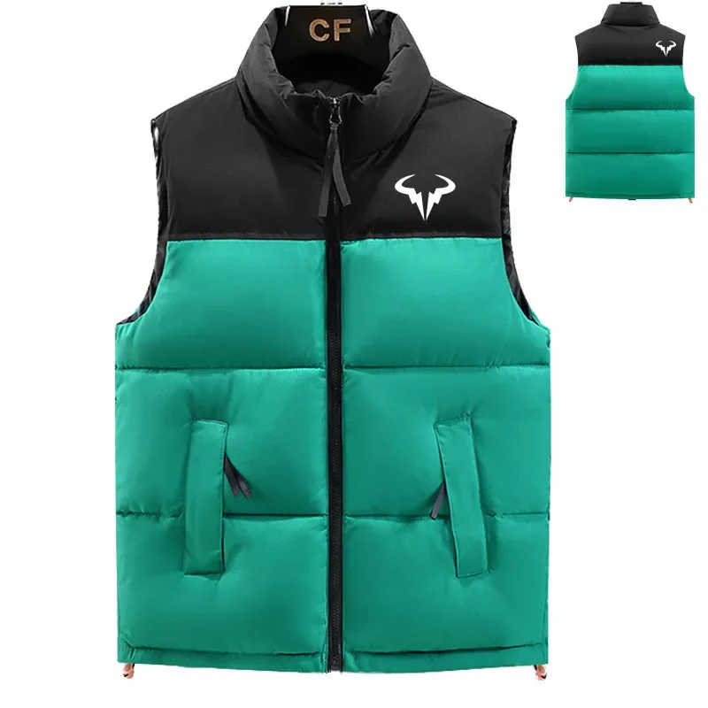 Winter Down jacket Waistcoat Classic color contrast men\'s cotton jacket Rafael Nadal print High-end brand Men\'s down vest