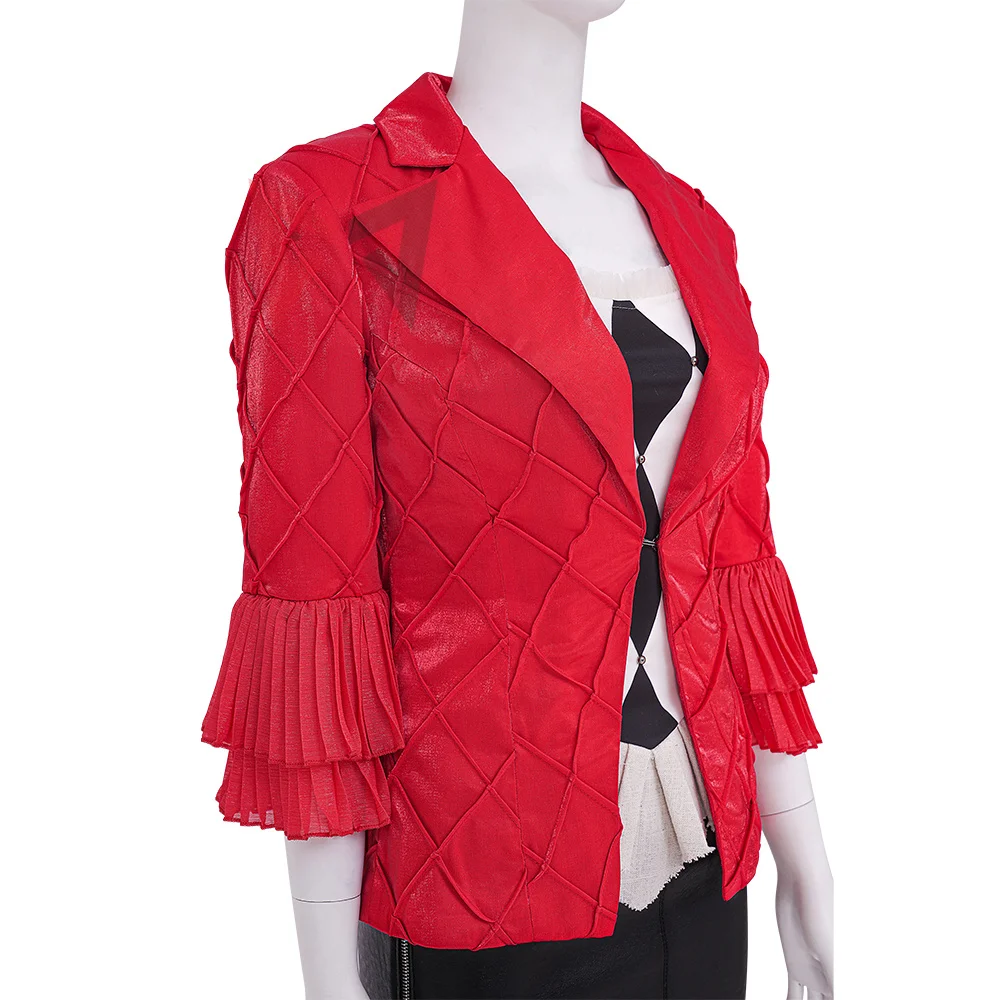 Costume de Cosplay Harley de Lady Gaga Quinn, Manteau Rouge, Accessoires de ixd'Halloween sur Mesure, Nouvelle Collection