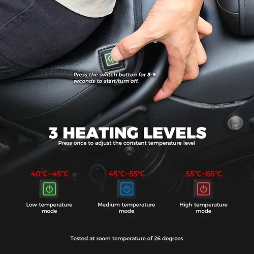 Imagen 2 del producto KEMITOUR-cojín de asiento calefactable Universal para motocicleta, 12V, para ATV Raptor 700, R1200GS, F800GS, MT07, MT09, funda de asiento más cálida para invierno