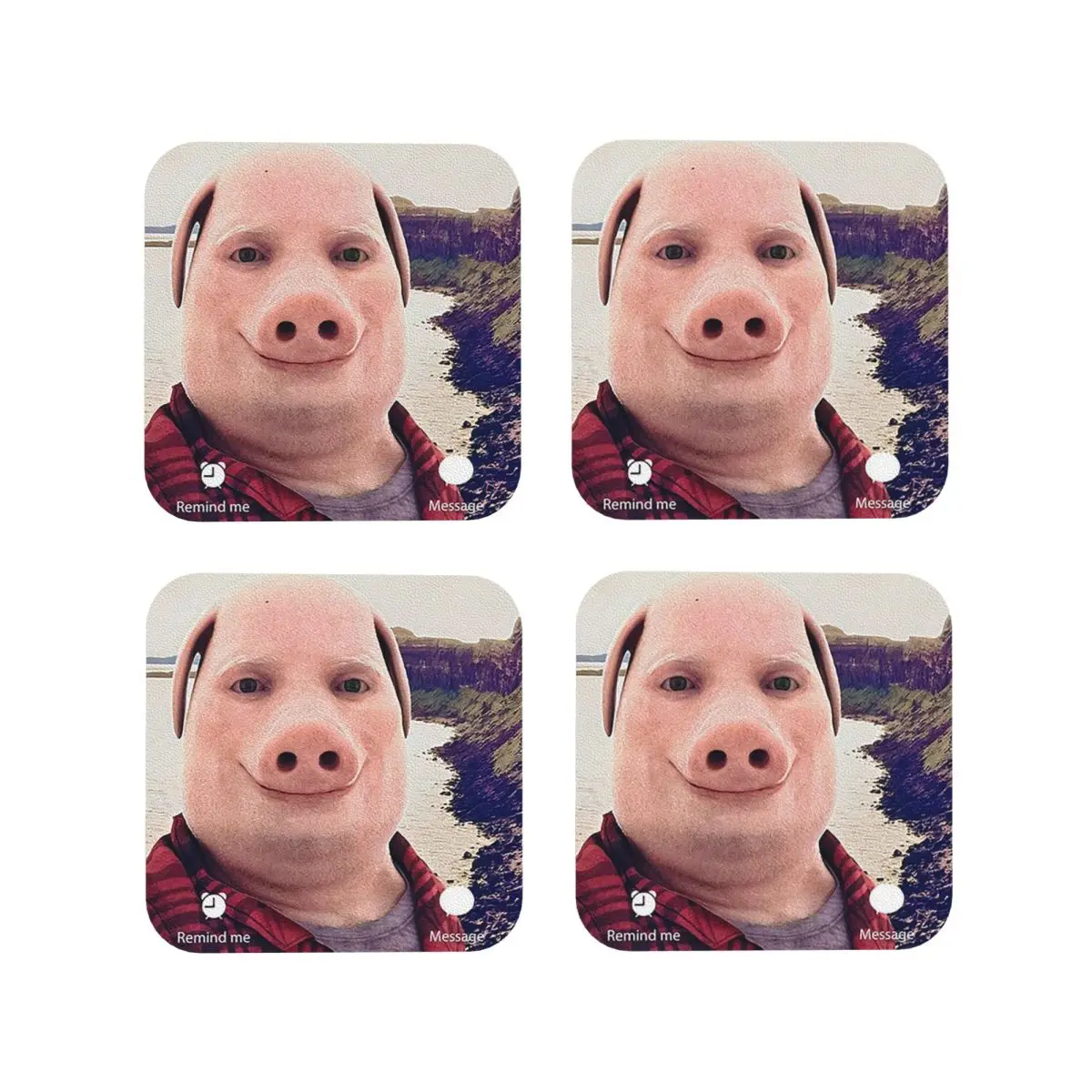 John Pork Is Calling Answer Call Phone Coasters Coffee Mats Mug Cup Placemats Tableware Pads for Home Kitchen Dining Bar