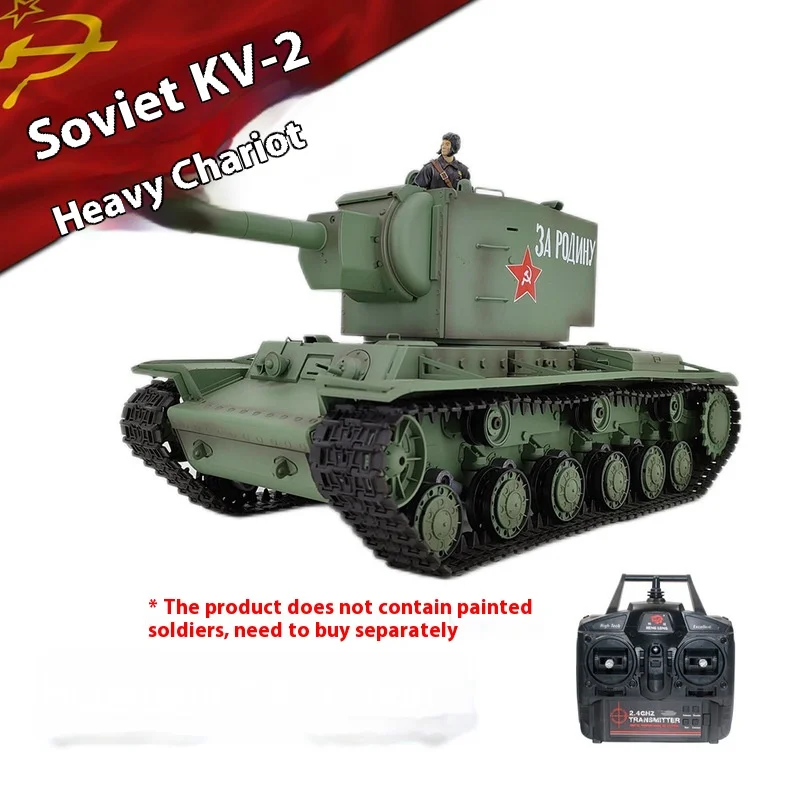 New Henglong Remote-Controlled Tank Kv-2 Can Launch Smoke Emitting Tracks Large Electric Military Model Boy Toy Birthday Gifts