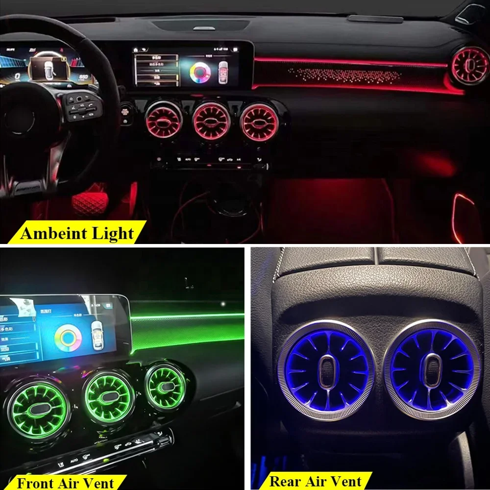 

Прожектор, многоцветный 4D поворотный твитер, новое состояние, модернизация, 64 цвета, светодиодный окружающий свет для A-Class W177