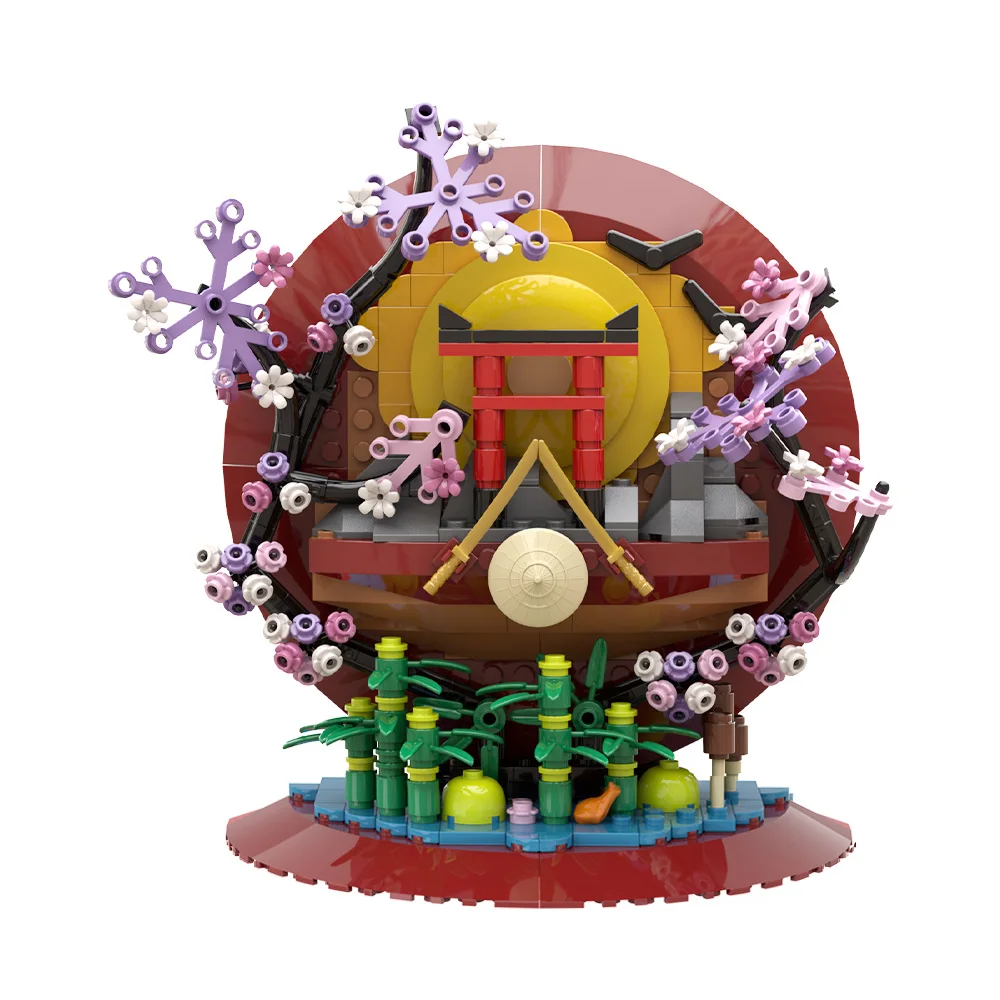 MOC Japanse Kunst 3D Schilderijen Bouwstenen Model Japan Stad Street View 3D Sakura Art Fotolijst Bricks Montage Speelgoed Geschenken