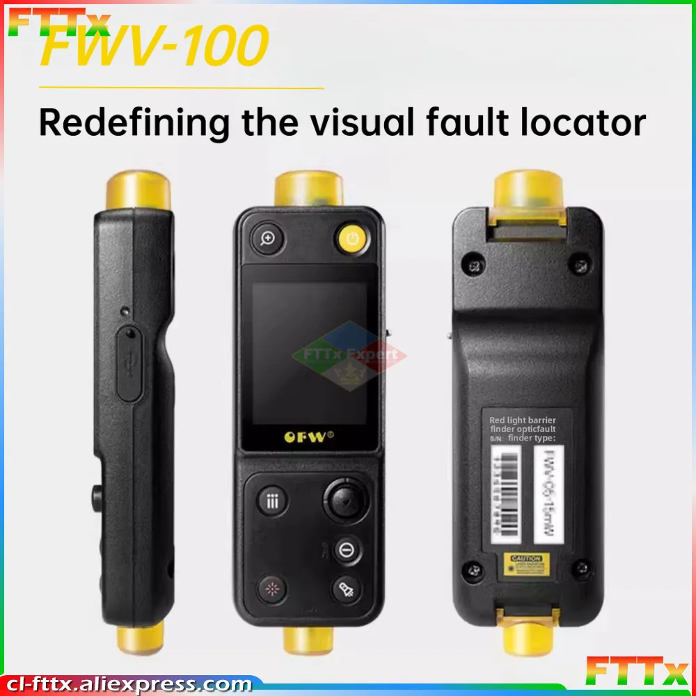 

OFW New FWV-100 20KM Optical Fault Finder VFL Tester Optic Fault Finder FTTB FTTH breakpoint tester Meter, Fiber Ranger