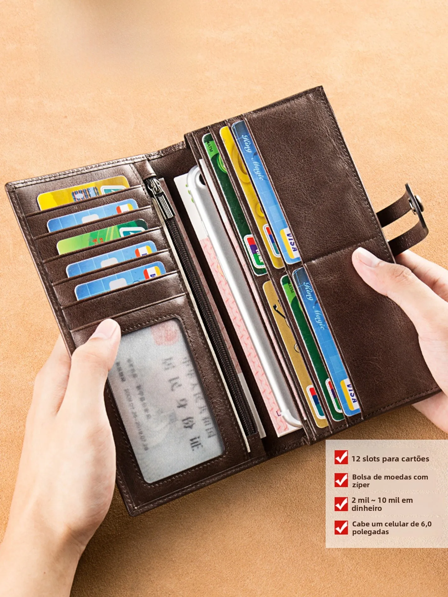 carteira-longa-masculina-fengyu-com-textura-de-cera-de-Oleo-ande-capacidade-multiplos-slots-para-cartoes-clipe-de-dinhei