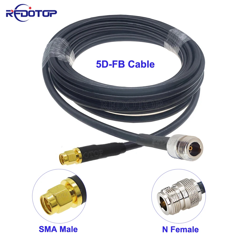 

1Pcs N Female to RP SMA/SMA Male Connector 5D-FB 50-5 RF Coaxial Cable Pigtail 50 Ohm SMA to N Adapter RF Extension Jumper Cord