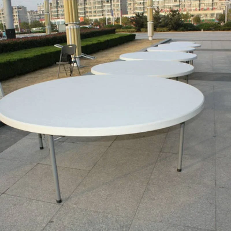 8-10 Persons Plastic 5ft Banquet Wedding Event Dine Round Folding Table for Dining Party With Durable
