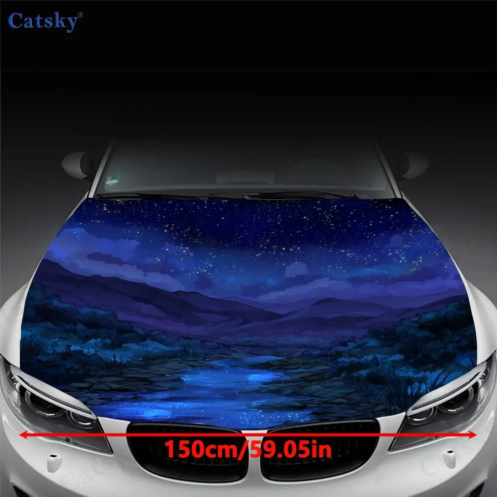 Fantasy Valley Car Hood Decal Stickers Wrap Vinyl Film Engine Cover Decals Sticker Car Hood Protective Film