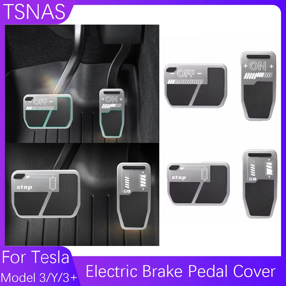 For Tesla Model 3/Y/Highland 2024 Brake Pedal Pads Covers For Set Alloy Silcone Non-Slip Brake Accelerator Pedal Accessory