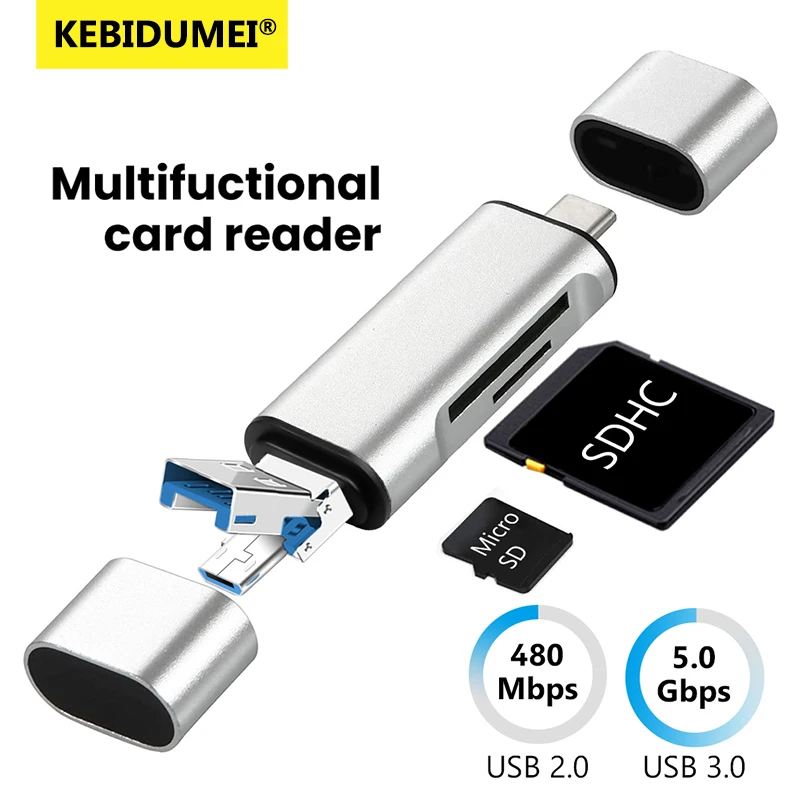 

3IN1 USB 3.0 Micro USB Type C Card Reader High Speed Transmission OTG Adapter SDHC SD TF MicroSD Card Reader For Laptop Phone