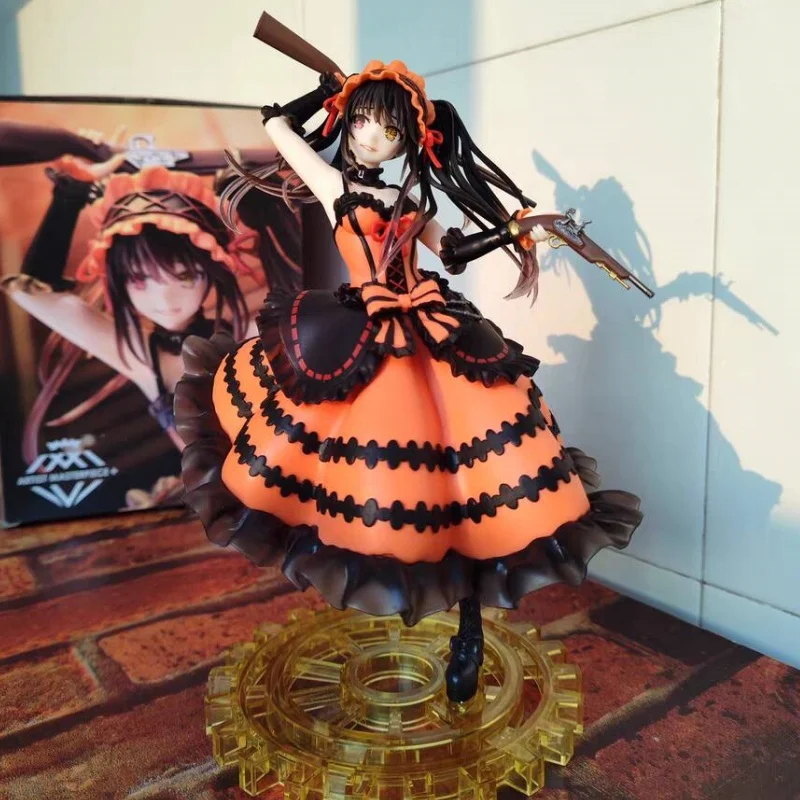 Original Genuine Taito Date A Live 21cm Tokisaki Kurumi Pvc Action Figure Collection Model Ornament Doll Trend Toys Gifts