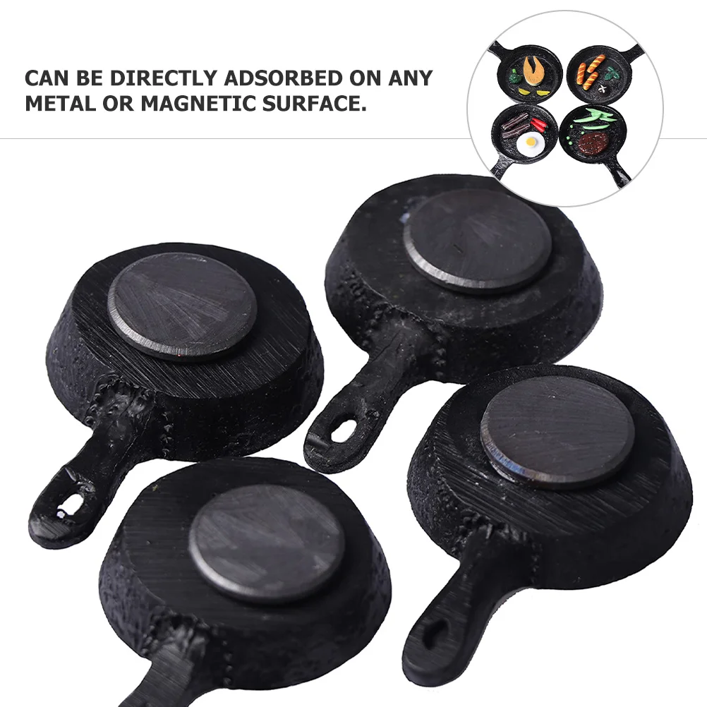 

4Pcs Refrigerator Magnets Kitchen Frying Pan Decorative Fridge Stickers Magnetic Accessories Cute Home Decoration