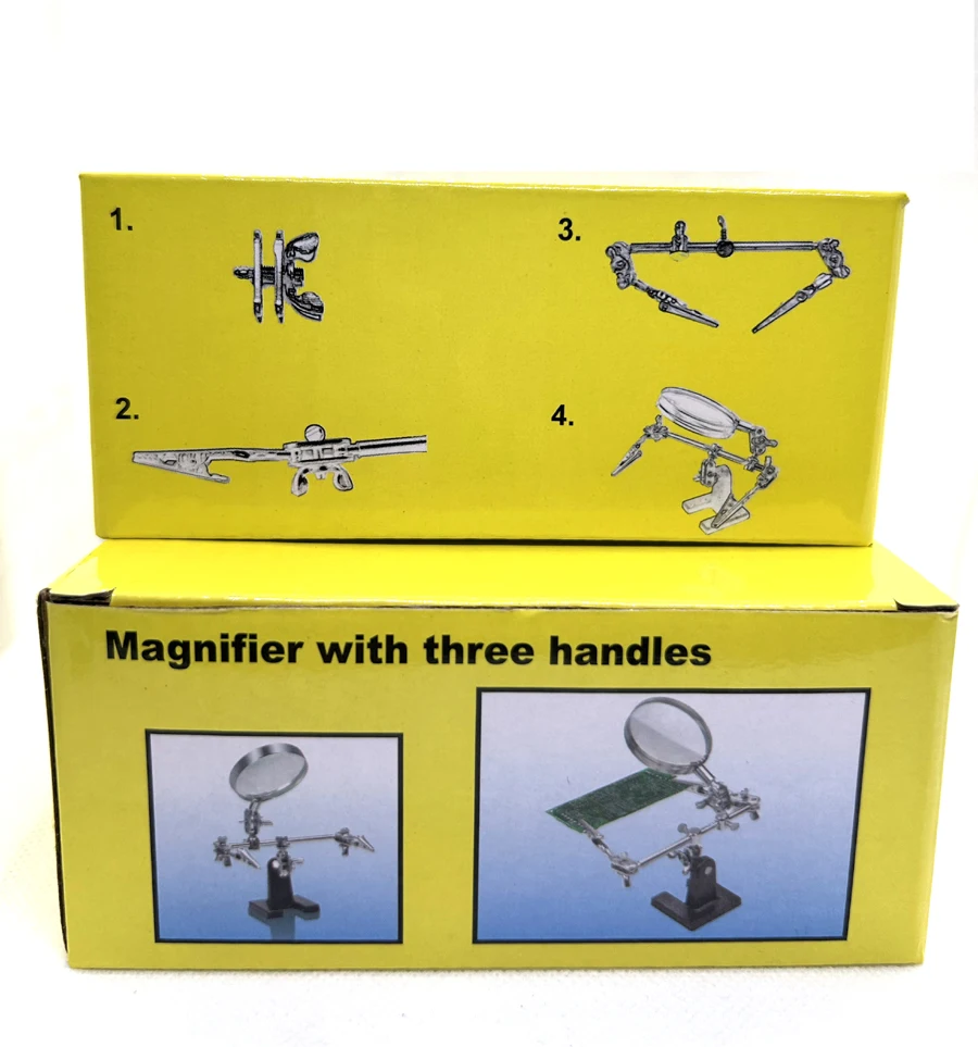 Helping Third Hand Tool Soldering Stand with 5X Welding Magnifying Glass 2 Alligator Clips 360 Degree Rotating Adju Repair Tools