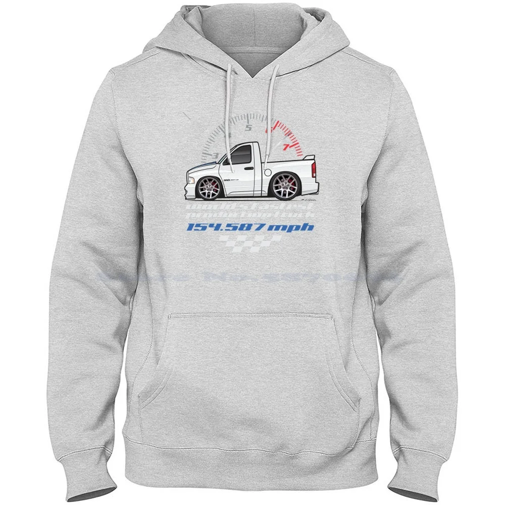 Hoodie branco 100% puro algodão, Caminhão de produção mais rápida do mundo, Camioneta Ram 1500, Daytona Srt 10, Rumble 10 Rumble, 2004 2005