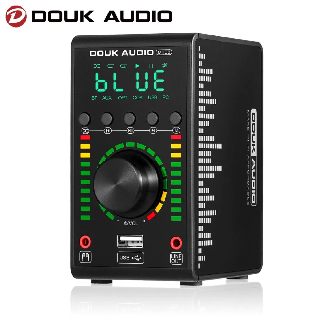 Douk Audio Mini Digital Amplifier COAX / OPT Integrated Bluetooth 5.0 Amp Home/Car/Marine Audio Amp USB Player 24B/192K