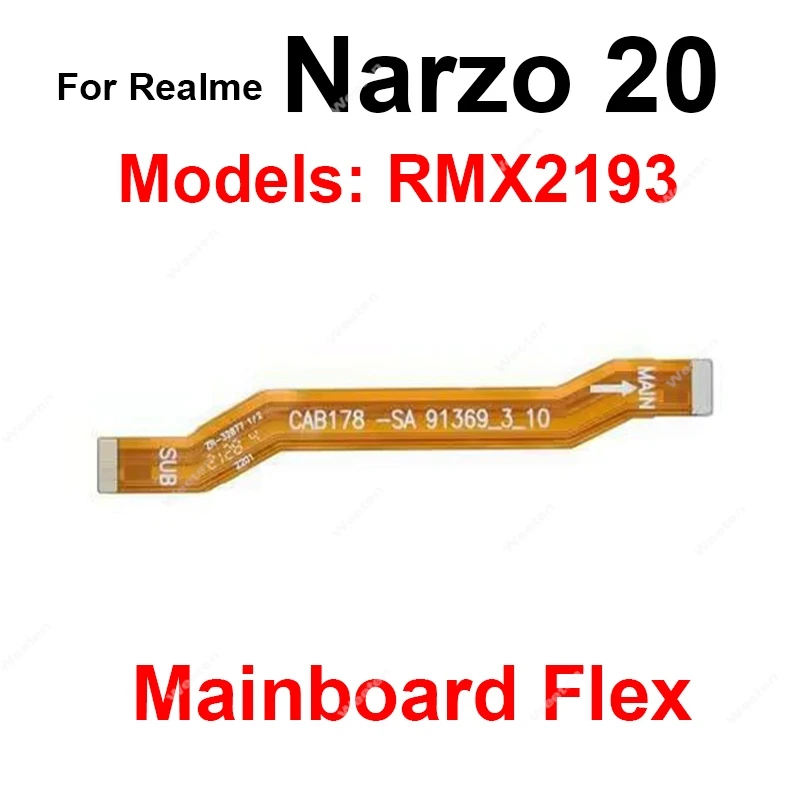 

Гибкий шлейф для Realme Narzo 20 20A 30 30A 50 50A Pro 4G 5G, соединяющий материнскую плату и дисплей LCD, запасная часть