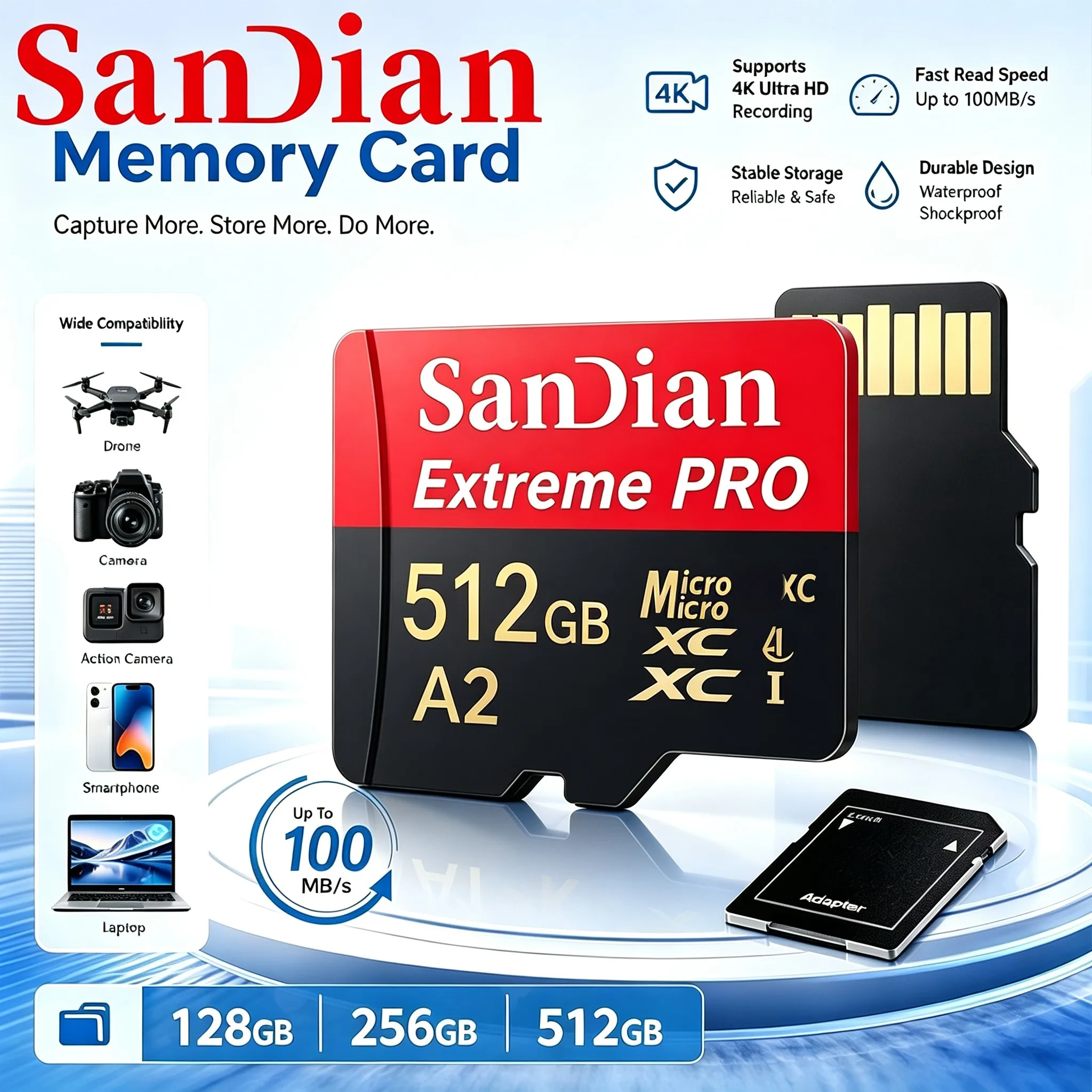 Classic SD Cards 64GB 512GB 256GB Micro TF SD Card Memory Card TF Cards A2 for MP3 Player/PC/Recorder/Nintendo Switch/Camera