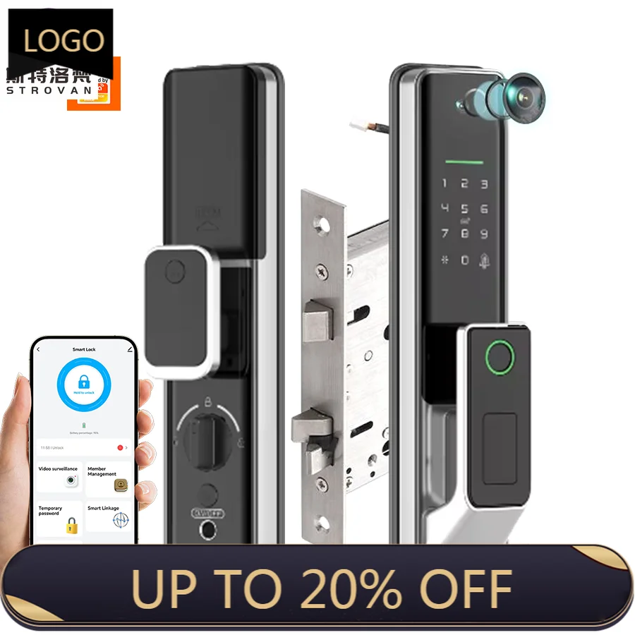 

STLF 5050 Double Tongue Electronic Mortise Tuya Fingerprint Recognition Digital Keypad Apartment Smart Lock
