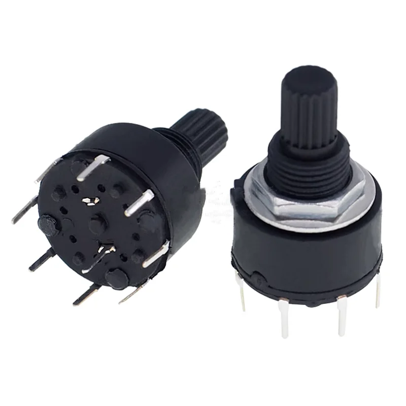 1Pcs/Lot SR16 16mm Rotary Band Switch 1Pole 5/6/8 Position 2Pole 3/4 Position Handle Length 15MM Shaft Flower Axis Band Switches