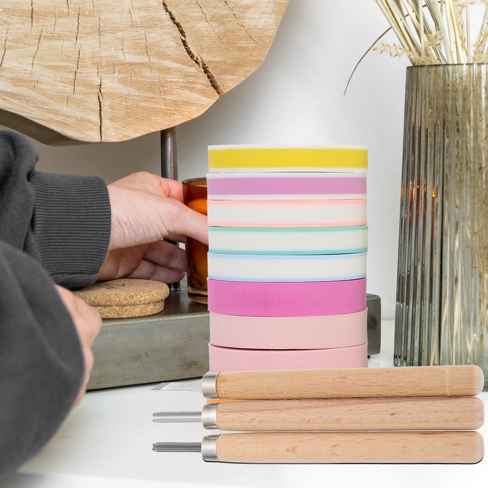 

Набор профессиональных инструментов для изготовления резиновых штампов: высококачественные материалы для гравировки, блоки для самостоятельного изготовления штампов для художников, любителей и рукоделия