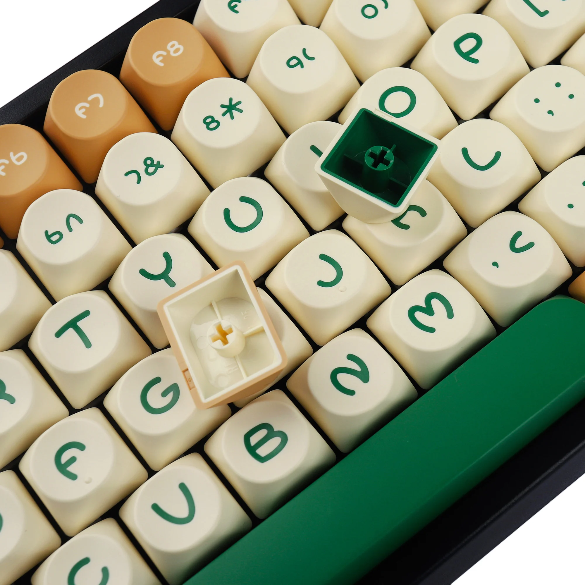 Dye Orange Theme Keycaps Set 130Keys Retro Custom Cute Keyboard Cap PBT MOA Profile Keycaps for Mechanical Keyboard Accessories