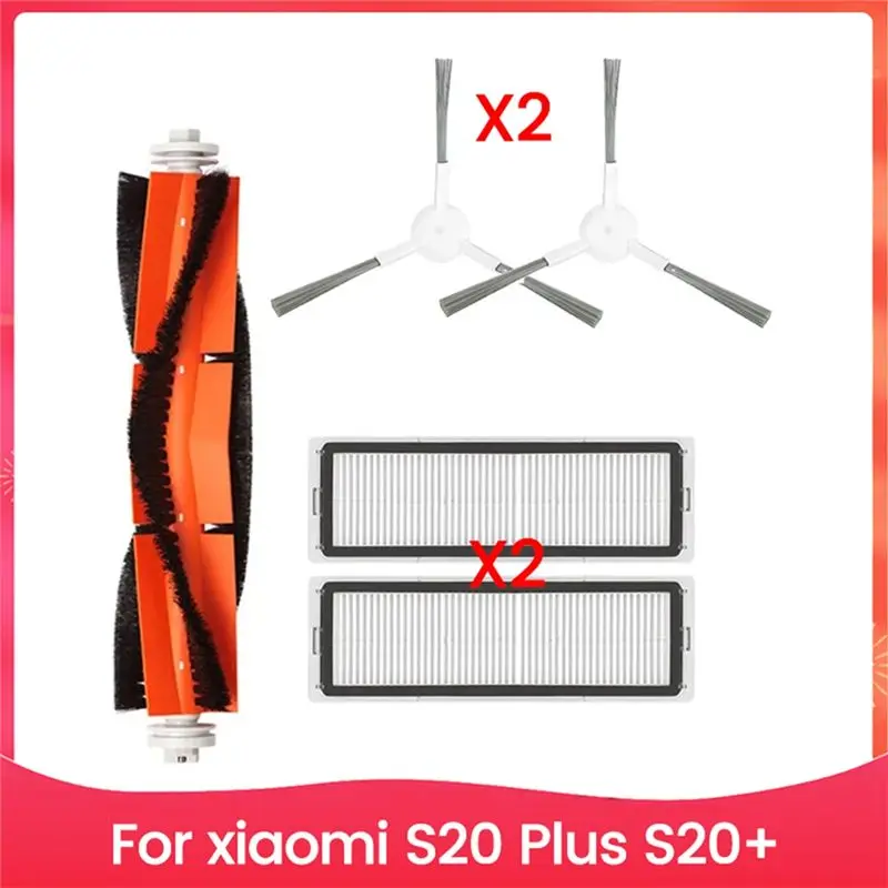 A04V For Xiaomi S20 Plus S20+ Robot Vacuum Cleaner Main Side Brush Hepa Filter Replacement Parts Accessories Kit