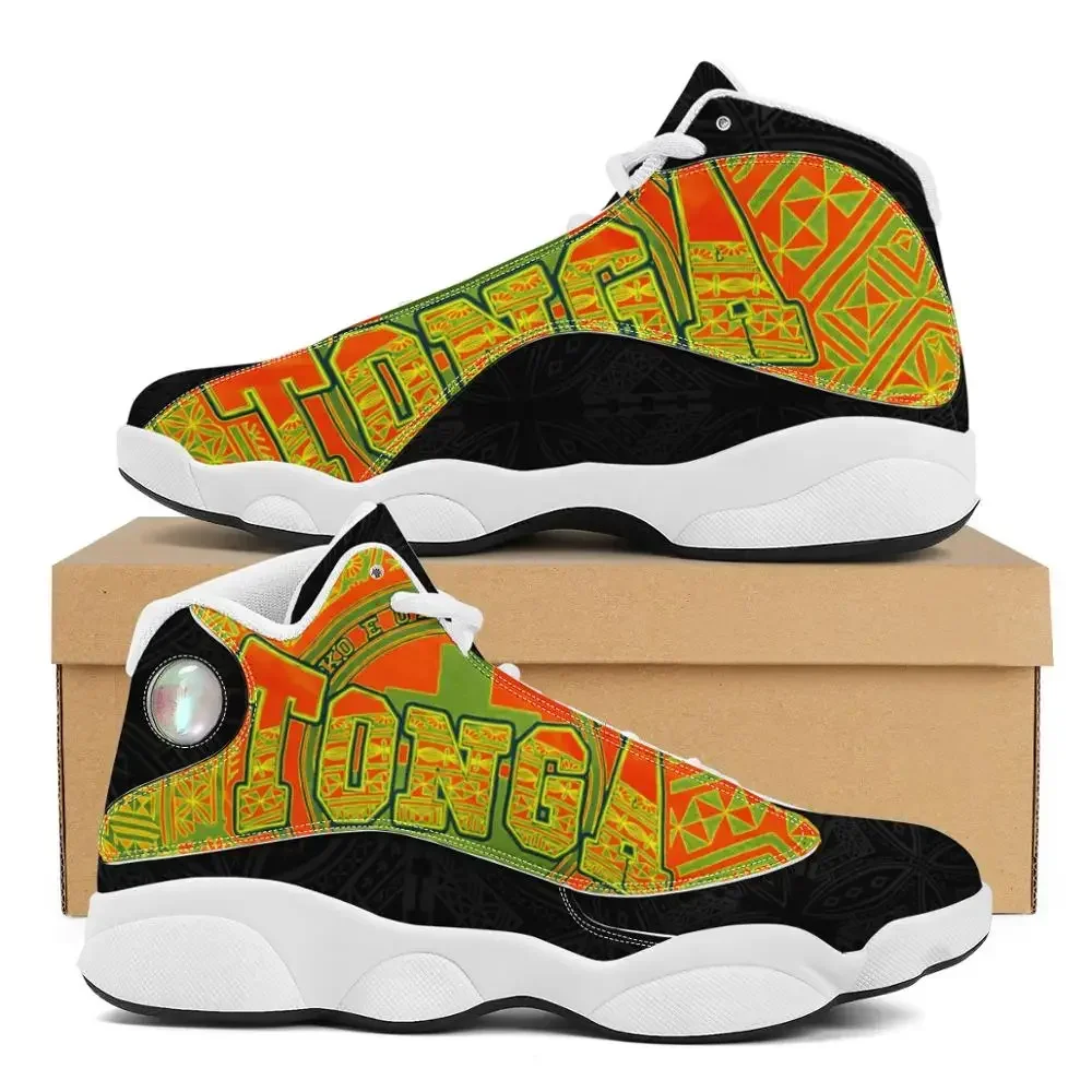 

2024 Newly Colorful Polynesian Samoa Tribal Tonga Style Running Shoes Custom Ball Sports Team Logo Men's Basketball Sports Shoes