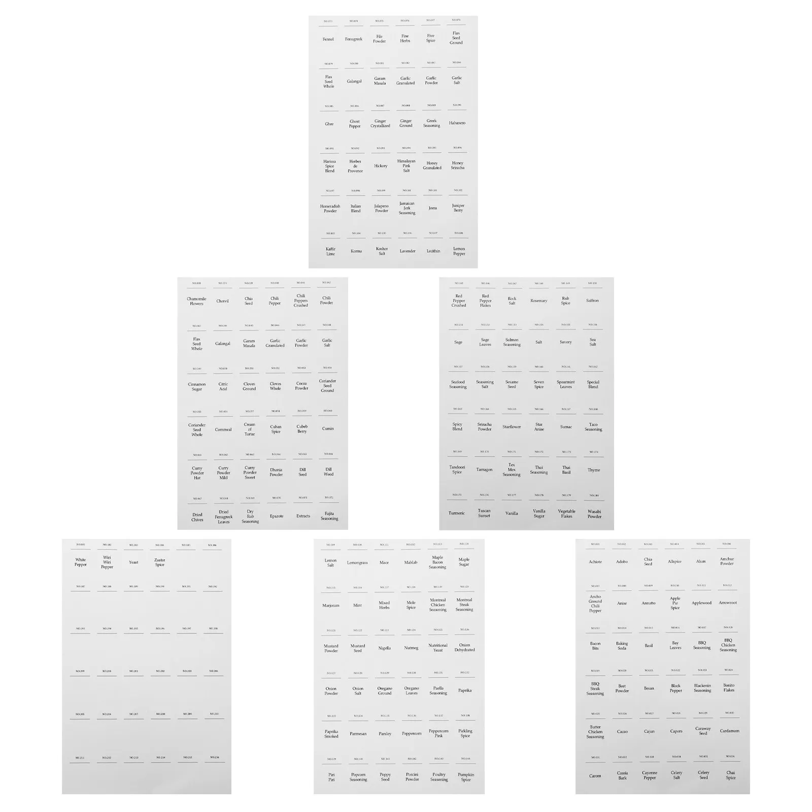 

216 шт. водонепроницаемых и маслостойких самоклеящихся этикеток-наклеек для бутылок со специями, для организации хранения приправ на кухне