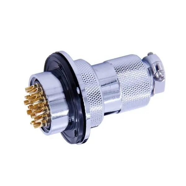 2sets GX30 14 Pin Male Female Connector Round Metal Flange Straight Plug Socket
