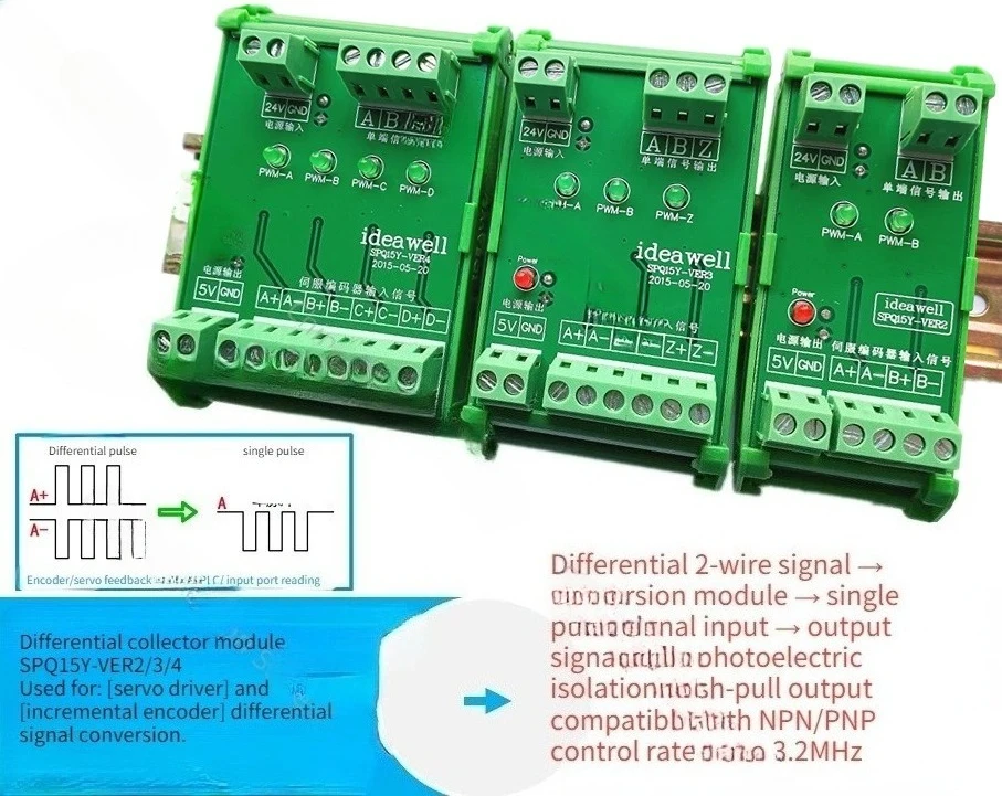 for Differential to Collector, Encoder Differential Signal Conversion, Differential to Single-ended, Compatible with NPN/PNP