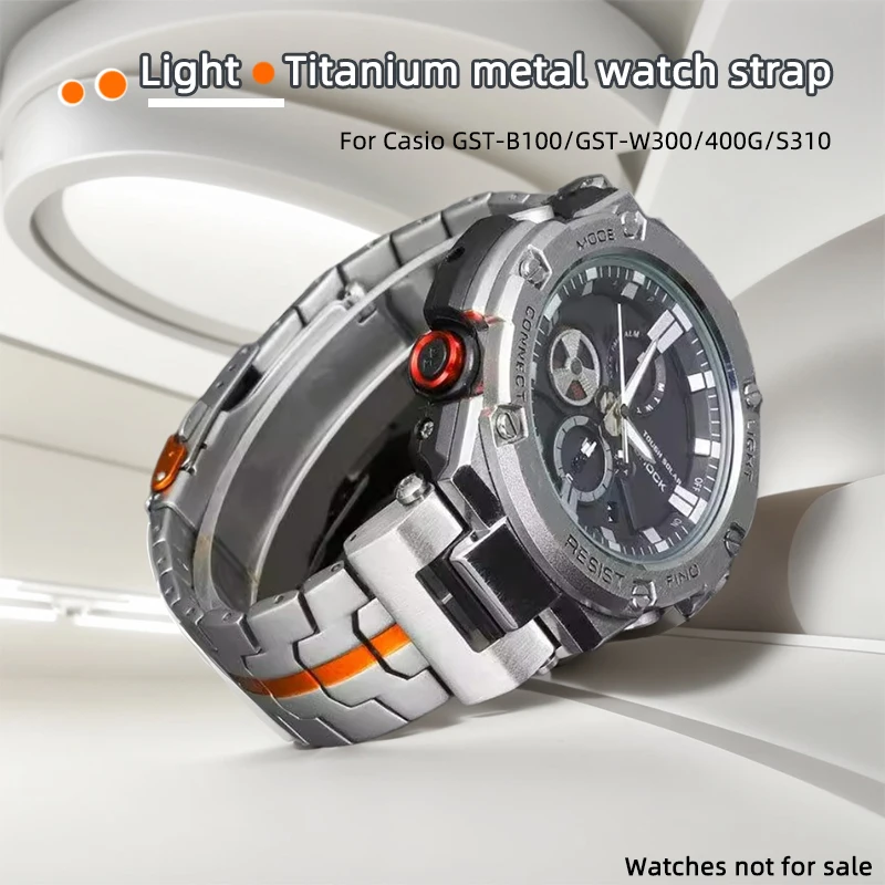 

For Casio GST-B100 W300G/400G GST-S300G/400/100G/110 GST-S210B GST-W100 Bracelet Titanium Strap Watchband metal adapter modified